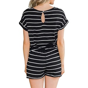 Ensemble deux pièces d'été 2026 pour femme : Haut court uni 100 % coton et short taille haute extensible - Product Image 4