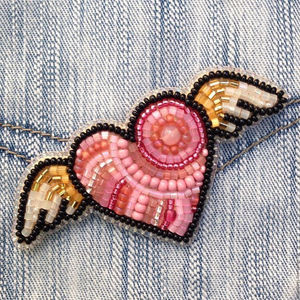 personalized embroidered brooch artistic creative handcrafted embroidered brooch - Product Image 1