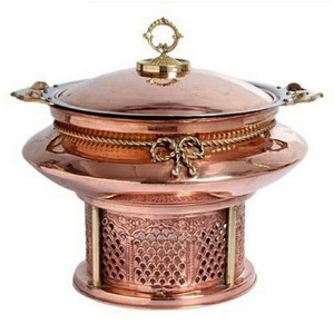 Bol en cuivre pur poli avec poignée et couvercles, idéal pour servir à la maison, ustensile de cuisine en métal pour la cuisine - Product Image 4