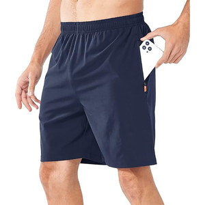 Pantalones Cortos Deportivos Casuales para Hombre, Color Azul Marino, de Secado Rápido, con Cordón Ajustable y Bolsillos con Cremallera, ODM OEM - Product Image 4