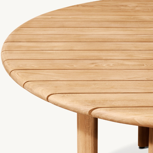 Table ronde en teck, style moderne et épuré, idéale pour l'extérieur, très résistante, en promotion. - Product Image 4