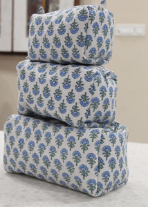 Bolsa de Cosméticos de Viaje de Algodón Acolchado con Estampado Floral Ecológico de Diseño Personalizado - Product Image 6