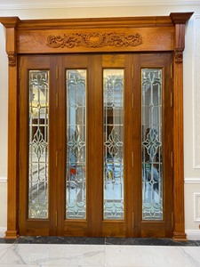 Porte d'entrée en fer forgé à double battant de style européen Khang Hung Phat, revêtement poudré, durable, design orné - Product Image 2