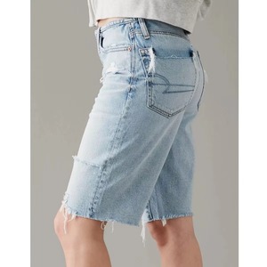 Atractivos Shorts de Mezclilla Holgados y Transpirables Estilo Bermuda de Cintura Alta para Mujer, 100% Algodón de Alta Calidad - Product Image 4