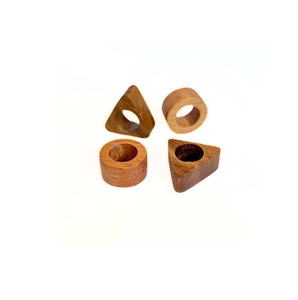 Porte-serviettes multifonctionnel en bois et en forme de cercle, accessoires de décoration pour table basse, café, restaurant et maison - Product Image 1