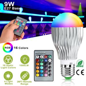 Lampadina LED Smart RGB E27 da 9W con 16 colori modificabili e telecomando IR a 24 tasti - Product Image 1