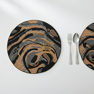 Manteles Individuales de Satén Hechos a Mano con Cuentas y Bordados Coloridos, Exportación al por Mayor, Decoración de Lujo para el Hogar, Bodas y Eventos - Product Image 2