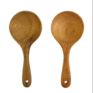 ช้อนไม้ทำมือ ด้ามยาว ตะหลิวไม้ธรรมชาติ ทัพพีไม้เกรดอาหาร อุปกรณ์ครัว ราคาขายส่ง - Product Image 1