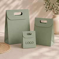 Sacs en papier kraft rectangulaires auto-pliants EcoRev ECO36 avec poignées découpées, recyclables, pour cadeaux et artisanat, plusieurs couleurs, classiques