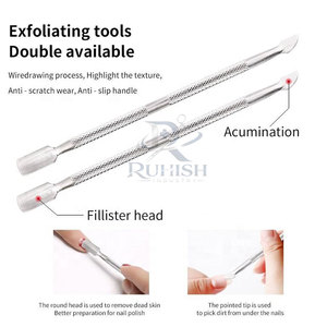 Pousse-ongles double tête en acier inoxydable au design moderne avec poignée ergonomique, réutilisable et léger pour le soin quotidien et la manucure - Product Image 6