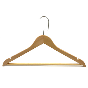Male Premium Natural Wood Color Non-Slip Wooden Clothes <b>Hangers</b> Customizable With Logo Suitable For Boutique Window Displays - Product Image 2