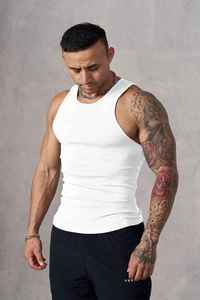Débardeur en tricot noir uni à col rond pour homme X Sports City, débardeur sans manches décontracté, variations multicolores, débardeurs en coton pour homme - Product Image 6