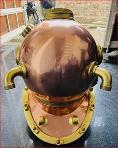 Casco de Buceo Vintage de Cobre, Artesanía Metálica Decorativa, Casco Marítimo Histórico, Decoración de Pared para Temática Náutica - Product Image 4