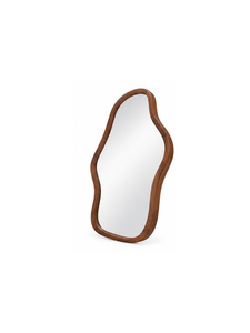 Espejo Decorativo de Pared con Marco de Madera Irregular Moderno de Alta Calidad, Superficie de Vidrio, Diseño Minimalista Moderno para Sala de Estar - Product Image 1