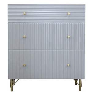 Cofre de 3 cajones de madera de caoba maciza francesa Vintage con acabado blanco pintado a mano AA 02 cajones de almacenamiento de muebles de dormitorio - Product Image 5