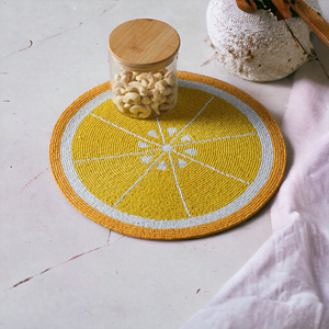 Best Theme Design Glass Beads <b>Placemat</b> Best for Parties and Other Functions Tableware Decorative Design <b>Rounded</b> <b>Placemat</b> Design - Product Image 6