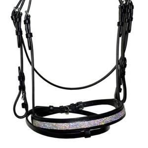 Brida de Cuero de Lujo para Caballo, con Cristales Multicolor en la Frente, Narquera Anatómica Suave y Acolchado de Cristal de Alta Gama - Product Image 4