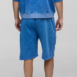 กางเกงขาสั้นผู้ชายสีพื้นราคาถูกผลิตจากโรงงาน ซักย้อมแบบแอซิดวอช สวมใส่สบายในฤดูร้อน คุณภาพสูง แห้งเร็ว - Product Image 3