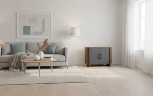 Aparador Moderno de Roble Macizo de 2 Puertas para Sala de Estar - Almacenamiento Ecológico y Resistente al Agua - Product Image 3