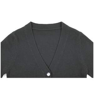 Women's Vee Neck <b>Cardigan</b> Regular-Fitting Thin Knitted Sweater with Long Sleeves Custom-Made ODM OEM Fashion for Autumn Season - Product Image 5