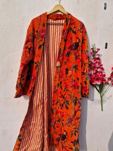 Kimono de Terciopelo con Estampado de Aves, Hecho a Mano, para Invierno, Unisex, Estilo Boho Hippie, Bata de Baño, Kimono para Mujer con Cinturón - Product Image 6