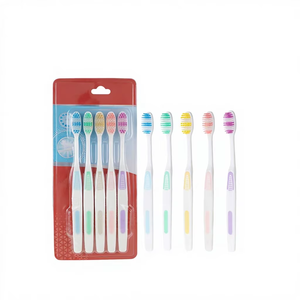 Brosse à dents manuelle à poils doux Dhanthal PBT, lot de 4, colorée, pour adultes, soins bucco-dentaires, usage domestique, manche en plastique, vente en gros - Product Image 1