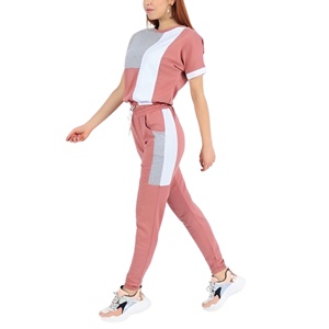Conjunto de chándal personalizado OEM informal de algodón polar con media cremallera para mujer, conjunto de chándal de mujer con estampado en color personalizado - Product Image 5