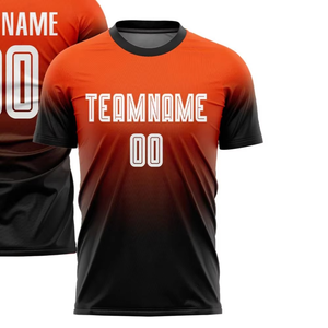 Maillot de football unisexe pour adultes, manches courtes, 100% polyester, imprimé par transfert thermique, nom et numéros d'équipe personnalisés, respirant, séchage rapide - Product Image 2