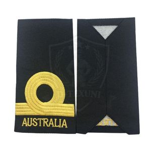 Custom Embroidered Eco-Friendly Epaulettes Gold Stripes Fan Badge Sew-On Badges for Uniform Shoulder Rank By D-TEXUNI INTL - Product Image 4