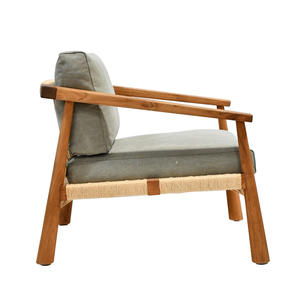 Chaise longue en teck naturel moderne, imperméable, écologique, durable, avec assise rembourrée confortable pour un intérieur contemporain - Product Image 6