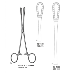 Pinces à éponges Rampley de haute qualité, 250 mm, en acier inoxydable, pinces chirurgicales pour usage hospitalier - Product Image 1