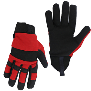 Wholesale Custom All Purpose Safety <b>Gloves</b> Anti-Slip Hard Wearing Mechanic Leather <b>Gloves</b> with Silicone Palm - Product Image 5