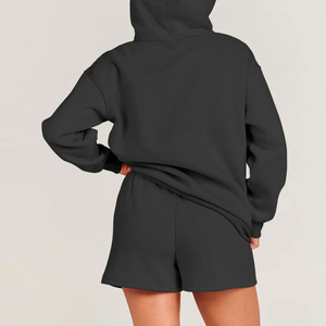 Nouveautés : Ensemble tendance sexy pour femme – Sweat à capuche et short respirant, deux pièces, prix promotionnel, personnalisable - Product Image 2