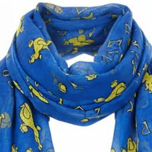 Bufanda con Estampado de Poodle de Sigma Gamma Rho, Azul y Dorado, Bufanda de la Hermandad Griega, Accesorio de Moda Ligero y Elegante - Product Image 2
