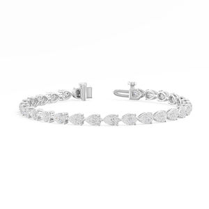 Moissanite Tennis Bracelet Pear Cluster Prong Set Sparkling Bracelet for Women Wedding Anniversary <b>Gift</b> - Product Image 1