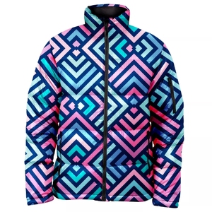 Chaqueta de invierno acolchada estampada premium para mujer, ropa informal personalizada para mujer, con cierre de cremallera a prueba de viento y bolsillos laterales, abrigo para mujer - Product Image 4