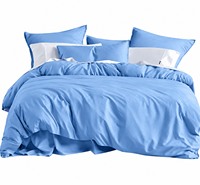 Ensemble de literie 4 pièces avec housse de couette et taies d'oreiller assorties, linge de lit en coton doux de luxe pour la maison et l'hôtel