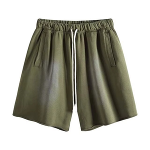 Pantalones Cortos de Lona para Hombre, Color Sólido, Estilo Casual, con Cordón Frontal, Cintura Elástica, Moda de Verano, Corte Holgado, Colección Multicolor - Product Image 2