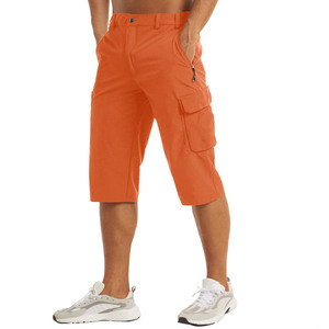 Pantalon cargo multi-poches pour homme Capri avec cordon de serrage, grande taille, en coton tricoté, décontracté, vente en gros - Product Image 1