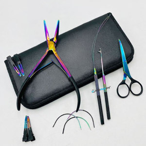 Pince plate professionnelle pour extensions de cheveux, en acier inoxydable de qualité chirurgicale, kit d'outils multi-plasma, logo personnalisé, usage commercial - Product Image 2