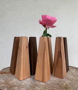 High Quality Wood Flower <b>Vase</b> Decorative Tall <b>Square</b> Shaped Wood Crafted Flower <b>Vase</b> for Home Office Decor - Product Image 1