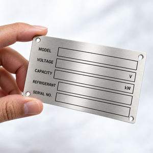Placa de Datos Metálica Personalizada con Grabado, Placa de Identificación de Equipos para Maquinaria, Información Técnica, Fábrica OEM - Product Image 1