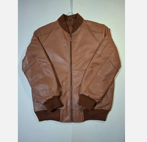 เสื้อแจ็คเก็ตหนังผู้ชาย สไตล์ลำลอง ทนทาน ทรงพอดีตัว คอตั้ง ลายตัวอักษร สำหรับฤดูหนาว - Product Image 5