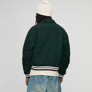Veste matelassée de baseball personnalisée pour homme en laine chaude et chenille, avec manches en cuir brodées, style Letterman - Product Image 2