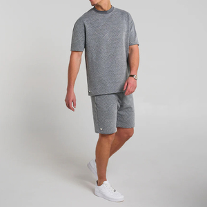 Low MOQ Shirt Short <b>Set</b> For Men's Customized Summer Tracksuit Breathable Cotton 2 Piece Joggers <b>Set</b> <b>Twin</b> <b>Set</b> Men's Matching <b>Set</b> - Product Image 1