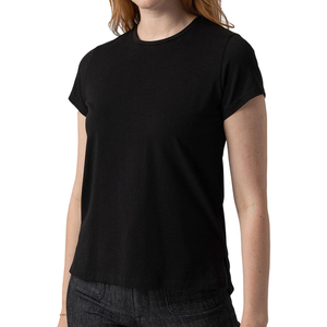 Women's Black Crew Neck Short Sleeve <b>T</b>-<b>Shirt</b> Slim Fit 100% Cotton Jersey Solid Color Casual All Seasons Wear 2026 - Product Image 5