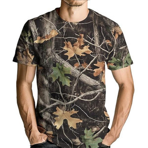 เสื้อยืดคอกลมแขนสั้นลายพรางสำหรับผู้ชาย ทรงปกติ สไตล์ลำลอง ระบายอากาศได้ดี ผ้าถัก โพลีเอสเตอร์ 100% ลายพิมพ์ - Product Image 2