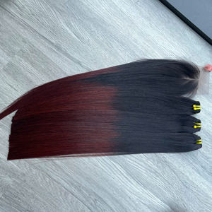 ชุดมัดผมคนแท้แบบปิดสีน้ำตาลอมเบรผ้าลูกไม้สวิสแบบสองชั้นคุณภาพสูง - Product Image 3