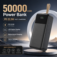 Batterie externe pour téléphone 50000 mAh, chargeur rapide 22,5 W, haute capacité, batterie externe 50000 mAh pour la recharge.