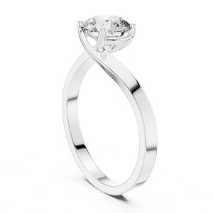 2 Carat Round Brilliant Cut Moissanite <b>Solitaire</b> <b>Ring</b> 925 Sterling <b>Silver</b> Bypass Engagement <b>Ring</b> Simple Daily Wear Fine Jewelry - Product Image 2